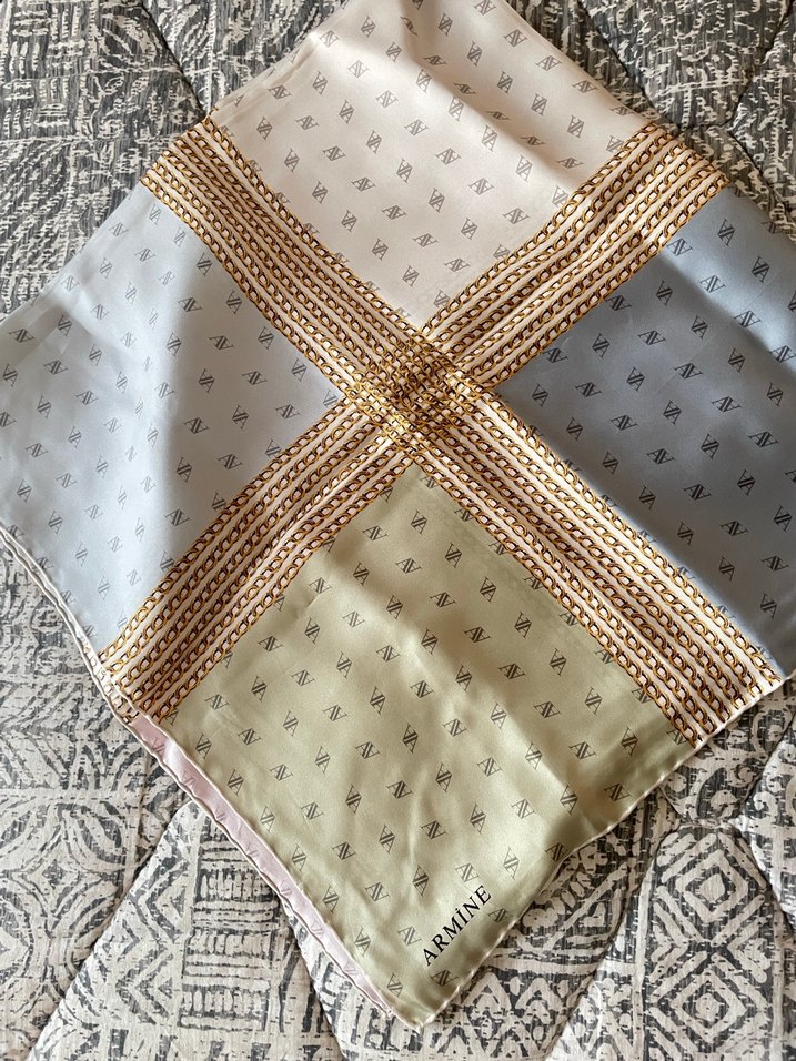 Zincir Detaylı Çok Renkli eşarp - Görsel 3