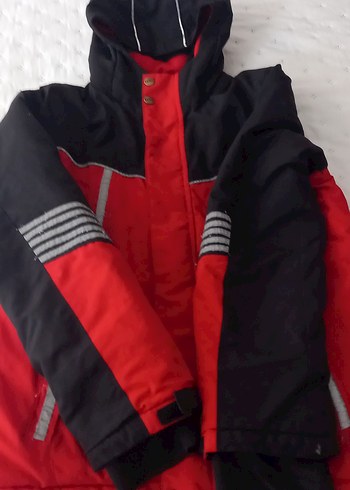 Kırmızı Fermuarlı Erkek Kar montu - Görsel 2