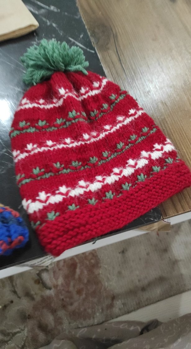 Beyaz Pembe Bohem Örgü Kadın Bere - Görsel 3