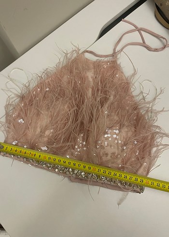 Pudra Uzun Drapeli Straplez Nişan Elbisesi - Görsel 10