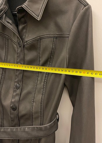 Kahverengi Deri Kemerli Kadın Elbise - Görsel 6