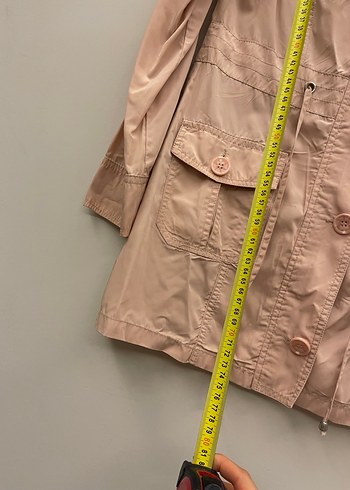 Bej Düğmeli Midi Kadın Trençkot - Görsel 6