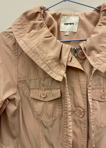 Bej Düğmeli Midi Kadın Trençkot - Görsel 4