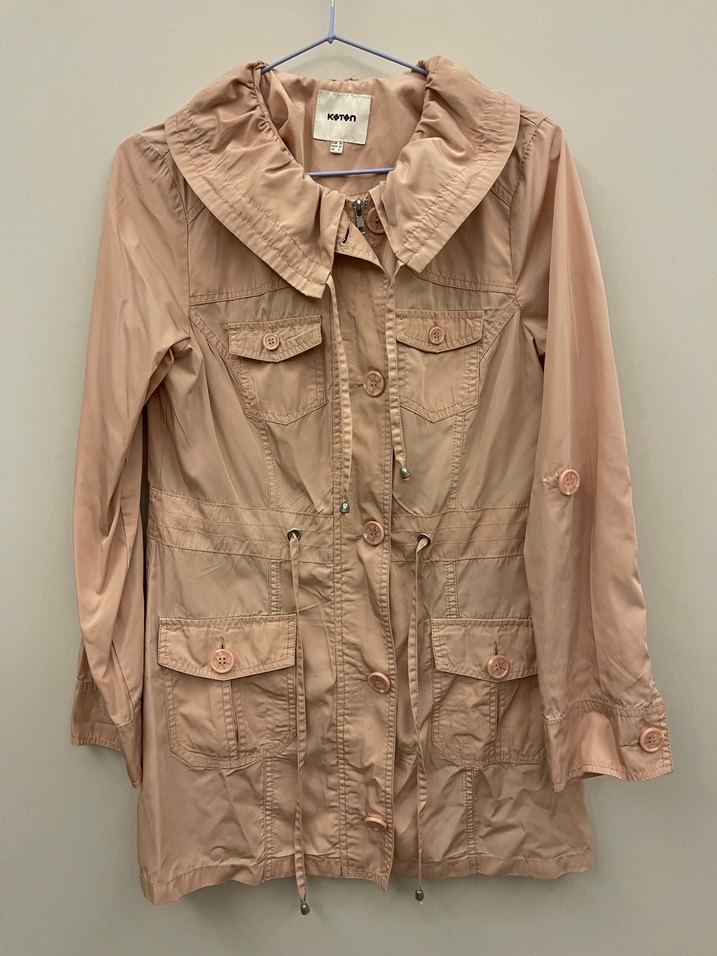 Bej Düğmeli Midi Kadın Trençkot - Görsel 2