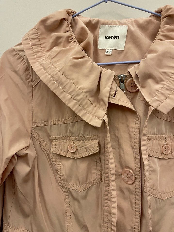 Bej Düğmeli Midi Kadın Trençkot - Görsel 4