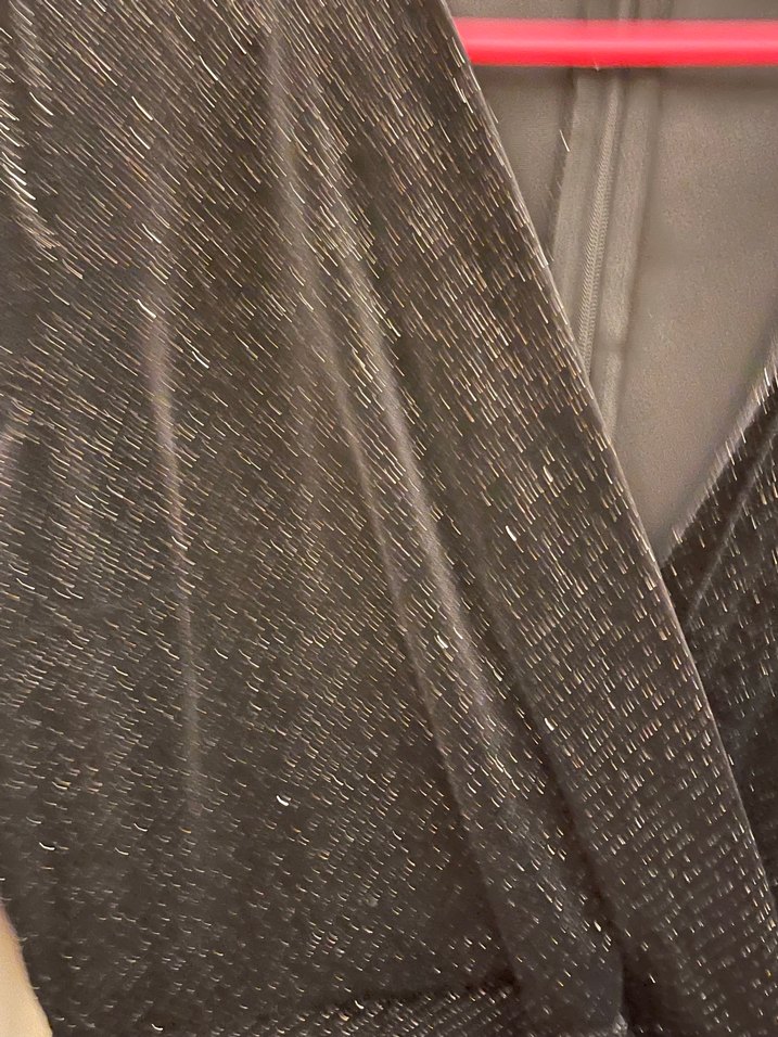 Uzun Kollu Siyah simli Kadın Elbise - Görsel 3