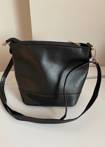 Klasik Siyah Deri Yılan Desenli Kadın Çanta - Görsel 2