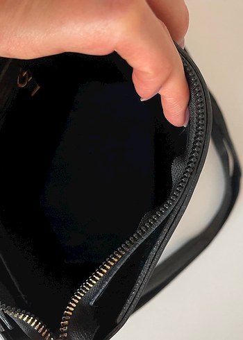 Klasik Siyah Deri Yılan Desenli Kadın Çanta - Görsel 4