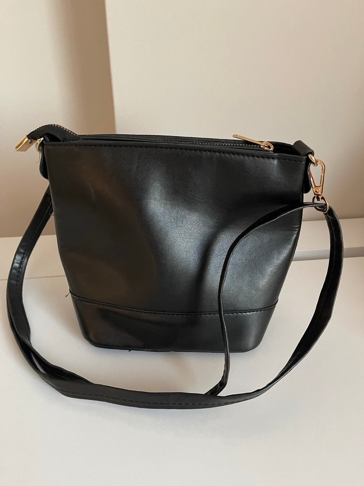 Klasik Siyah Deri Yılan Desenli Kadın Çanta - Görsel 2