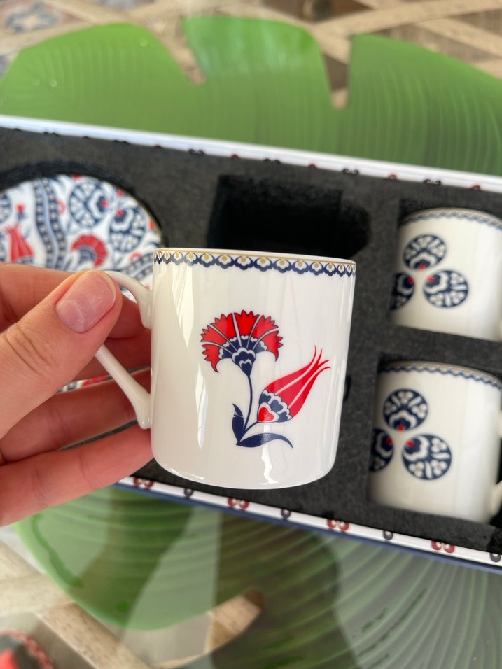 Renkli Desenli 6'lı Fincan Seti - Görsel 2