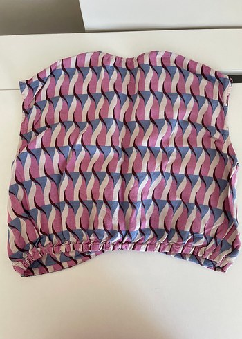 Zara Pilili Mini çocuk  V Yaka Kolsuz Üst - Görsel 5