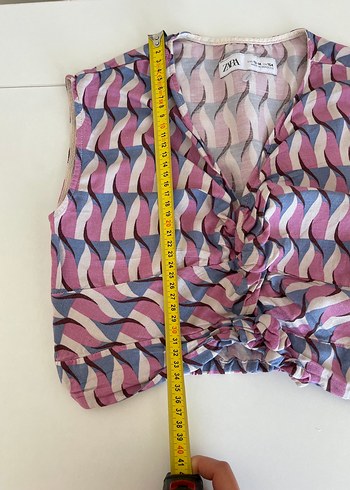 Zara Pilili Mini çocuk  V Yaka Kolsuz Üst - Görsel 7