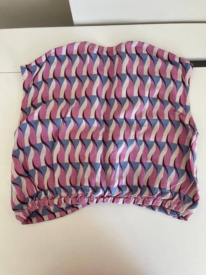 Zara Pilili Mini çocuk  V Yaka Kolsuz Üst - Görsel 5