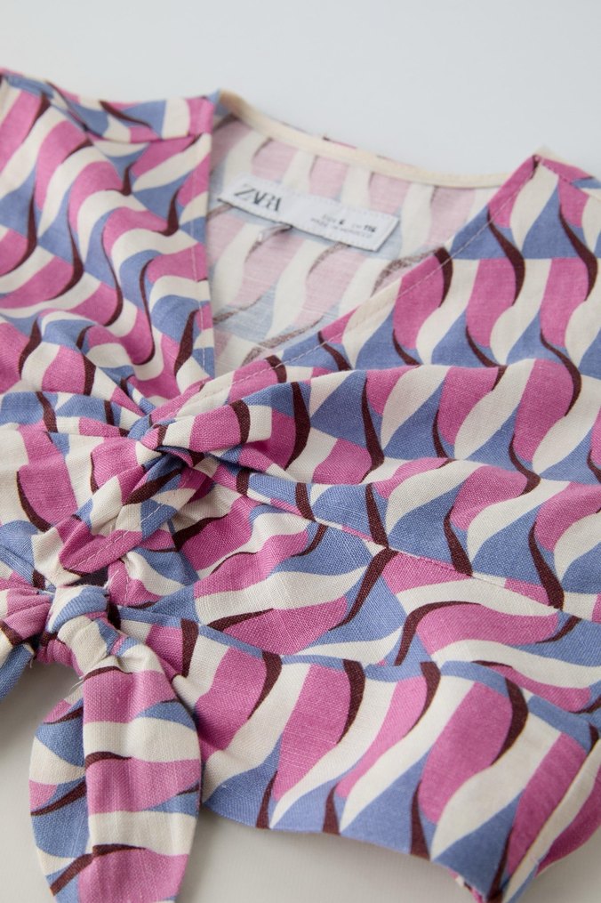 Zara Pilili Mini çocuk  V Yaka Kolsuz Üst - Görsel 2