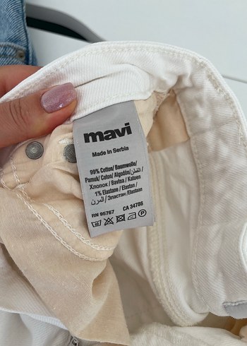 28 Beden Beyaz Midi Kadın Kot Pantolon