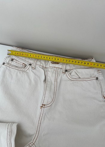 34 Beden Bej Kadın Midi Boy Regular Fit Denim Pantolon