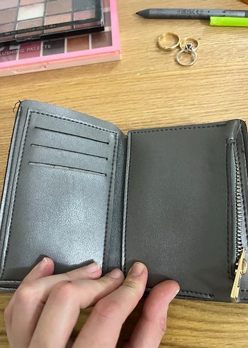 Gri Deri Kadın Cüzdanı Tokalı - Görsel 2