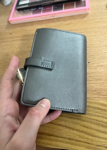 Gri Deri Kadın Cüzdanı Tokalı - Görsel 4