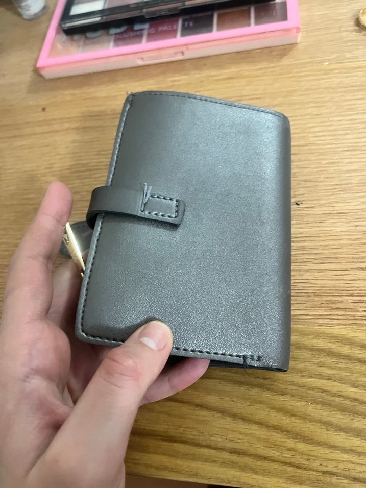 Gri Deri Kadın Cüzdanı Tokalı - Görsel 4