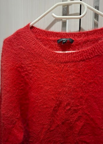 Kırmızı Örgü Kadın Uzun Kollu Kazak - Görsel 4