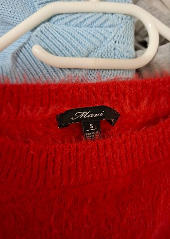 Kırmızı Örgü Kadın Uzun Kollu Kazak - Görsel 3