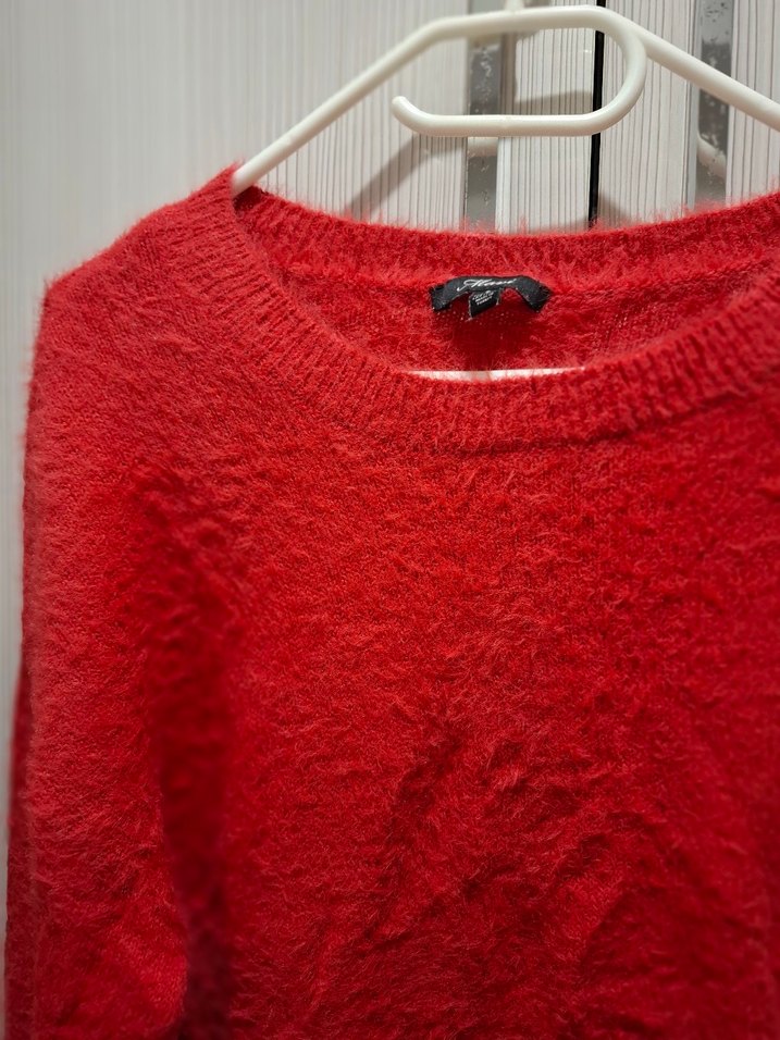 Kırmızı Örgü Kadın Uzun Kollu Kazak - Görsel 4