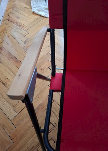 Kırmızı Çocuk Sandalyesi Ahşap Kollu - Görsel 2