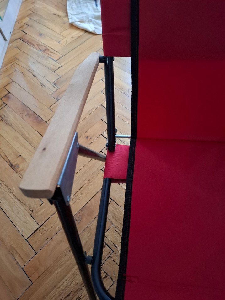 Kırmızı Çocuk Sandalyesi Ahşap Kollu - Görsel 2