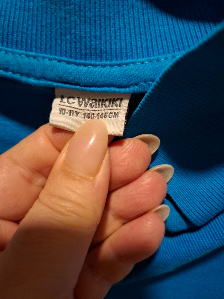 Erkek Mavi Uzun Kollu Polo Yaka Sweatshirt - Görsel 2