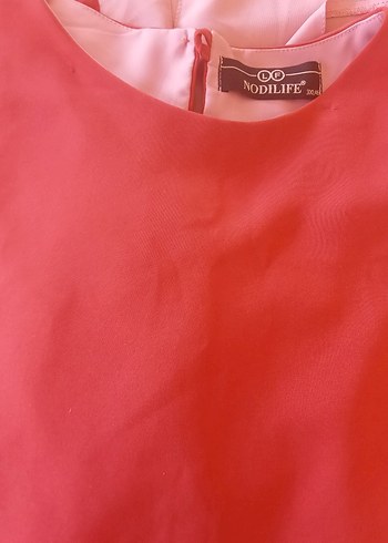 46 Beden pembe Renk Pembe Uzun Kollu Salaş Midi Tunik