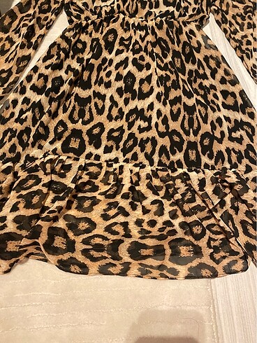 s Beden Leopar elbise