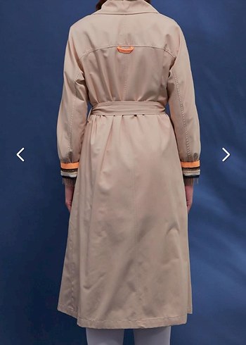 Bej Uzun Kadın Trençkot - Görsel 3