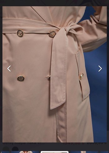 Bej Uzun Kadın Trençkot - Görsel 6