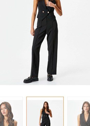 Kadın Siyah Kemerli V Yaka Yelek - Görsel 4