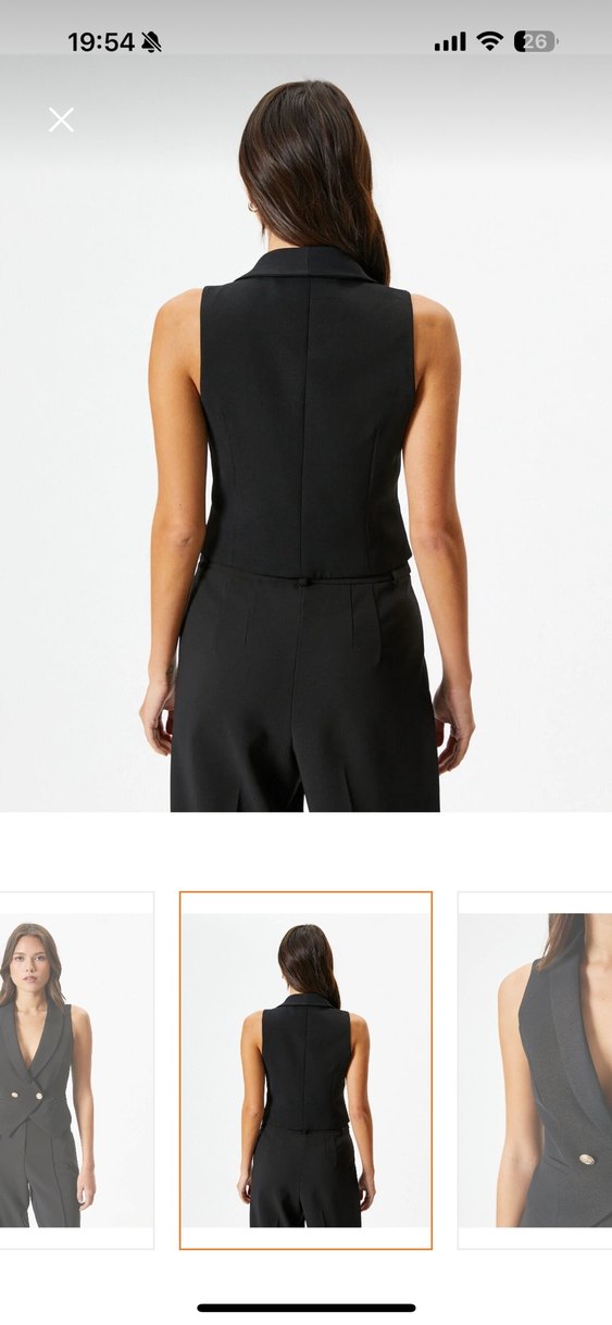 Kadın Siyah Kemerli V Yaka Yelek - Görsel 3