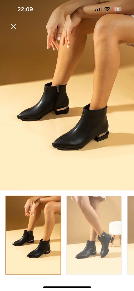 Siyah Deri Minimalist Topuklu Bot - Görsel 5