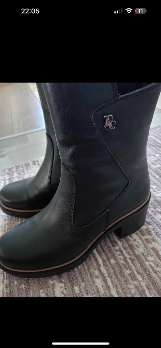 Kahverengi Deri Kadın Topuklu Bot ürün markası TAMER TANCA dır - Görsel 3