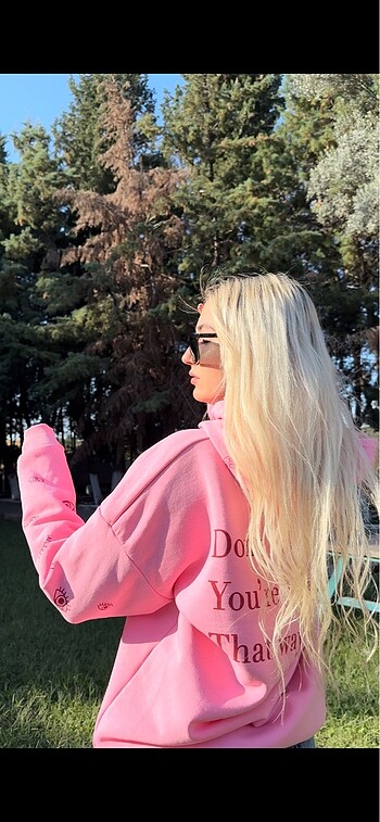 Pembe baskılı Sweatshirt