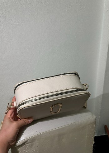 Beyaz Deri Kadın Çapraz Çanta - Görsel 3