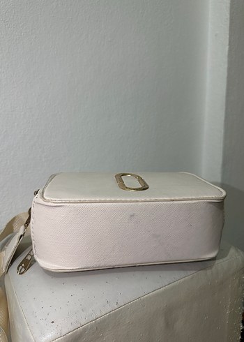 Beyaz Deri Kadın Çapraz Çanta - Görsel 2