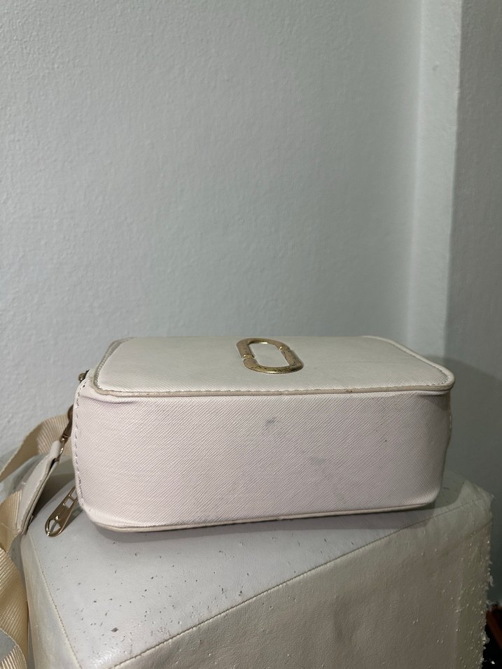 Beyaz Deri Kadın Çapraz Çanta - Görsel 2