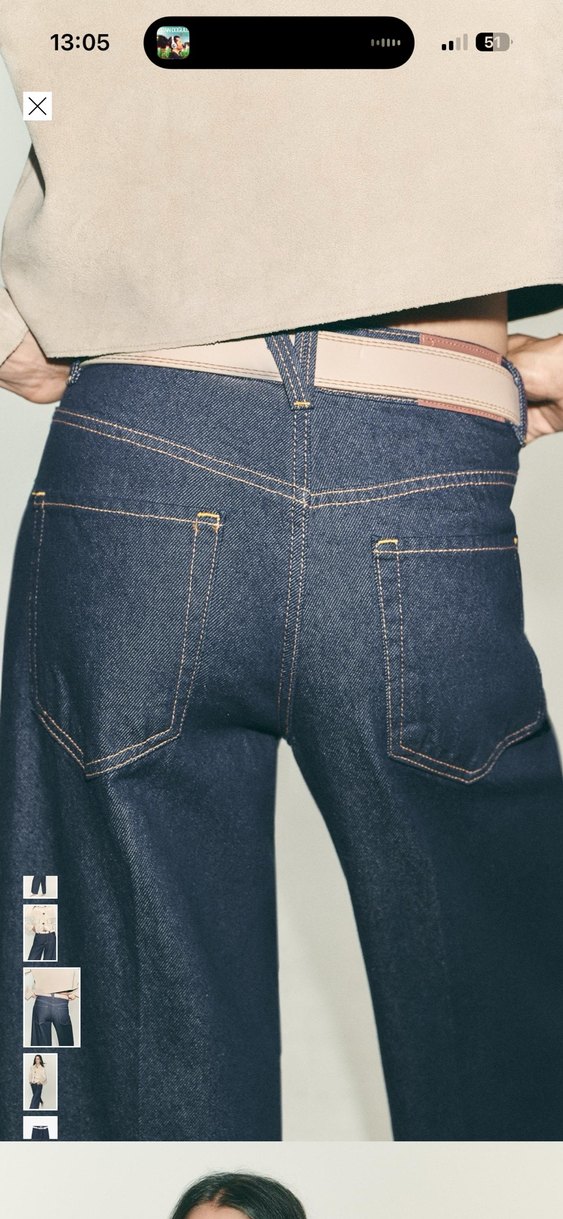 Bej Düğmeli Kadın Denim Pantolon - Görsel 3