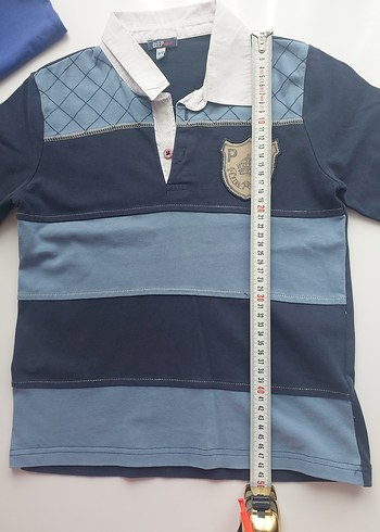 Erkek Mavi Denim Polo Sweatshirt 2 li - Görsel 4