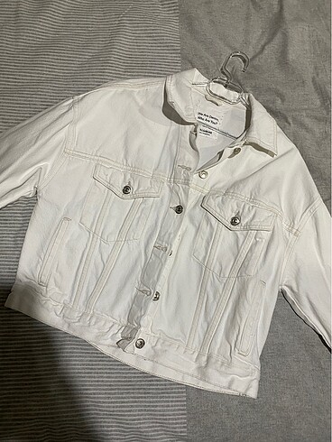 beyaz oversize kot ceket