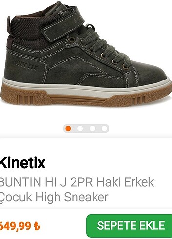 35 Beden haki Renk kinetx çoçuk yarım bot 35 numara