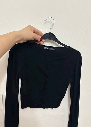 Zara Uzun Kollu Crop Bluz