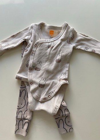 Bej Uzun Kollu Bebek Body Miffy Desenli - Görsel 3