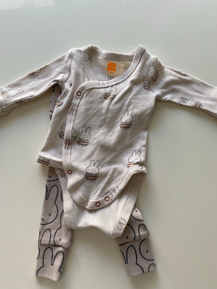 Bej Uzun Kollu Bebek Body Miffy Desenli - Görsel 3