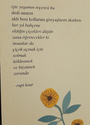  SATILDI güneş ve onun çiçekleri rupi kaur 