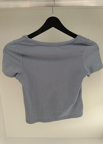 Gri Kadın Kısa Kollu Baskılı Tişört - Görsel 3